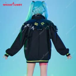 Miccostumes Women's Black Cosplay Costume Jacket Set with Tattoo Stickers