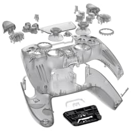 eXtremeRate Luna Redesigned Full Set Housing Shell Buttons Touchpad Cover for ps5 Controller BDM-030/040/050 - Clear Series