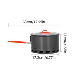 2.1L Camping Pot Outdoor Cooking Tableware Non-Stick Multipurpose Pot With Lid Outdoor Gas Burner Stove Tourist Pot Cookware