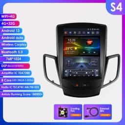 Android 13 for Ford Fiesta MK7 2009 - 2016 Car Radio Player Stereo Multimedia Automotiva Wireless Carplay 9.7 '' Vertical Screen