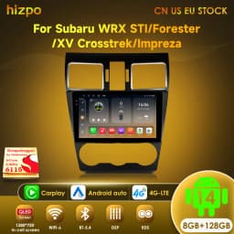 Hizpo Android 14 Radio For Subaru Forester WRX and STI XV Crosstrek Impreza 2015 2016 - 2018 Stereo Car GPS Player 2din Carplay