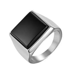 BONISKISS Vintage Men's Ring Tiger Eye Stone Punk Classic Black Color Ring Male Stainless Steel Ring Bijoux Aneis Jewelry Gift