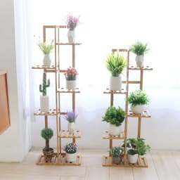 Bamboo Corner Tall Plant Stand Rack Multiple Flower Holder Shelf Indoor Outdoor