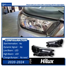 Car Lights for Toyota HILUX REVO ROCCO LED Headlight 2021-2024 HILUX Lamp Drl Projector Lens Automotive Accessories