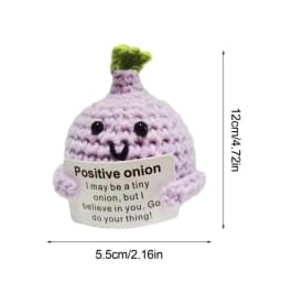 Positive Crocheted Crocheted Toy with Encouraging Card for Emotional Support Koala Rabbit Mouse Onion Blueberry Gift for Kids