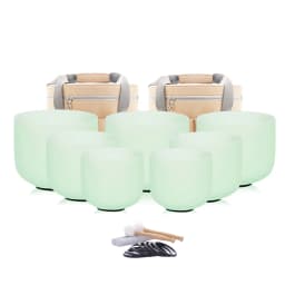 Colored Quartz Crystal Singing Bowl 7pcs Chakra Set Sound Healing Meditation with/without Free Carry Bags