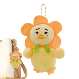 Plush Duck Keychain Cartoon Duck Keyring Charm Soft Portable Key Rings Decoration For Bags Purse Backpacks Car Keys