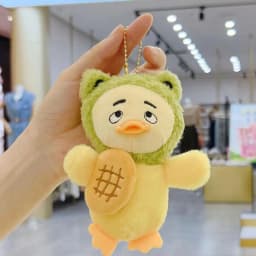 Plush Duck Keychain Cartoon Duck Keyring Charm Soft Portable Key Rings Decoration For Bags Purse Backpacks Car Keys