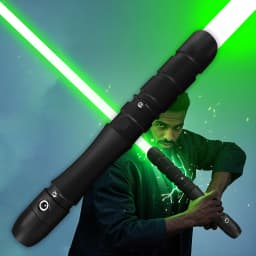 PHS 38.2inch Lightsaber Black Metal Hilt Series,Jedi Sith Light Saber,4 Modes Loud Sound,Smooth Swing,Blaster (38.2inch)