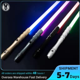 PHS 38.2inch Lightsaber Black Metal Hilt Series,Jedi Sith Light Saber,4 Modes Loud Sound,Smooth Swing,Blaster (38.2inch)