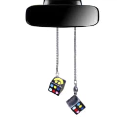Car Mirror Decor Dice Pendant Hangable Alloy Dice Shape Keychain Pendants Retro Cute Suspending Ornaments Decorative Car