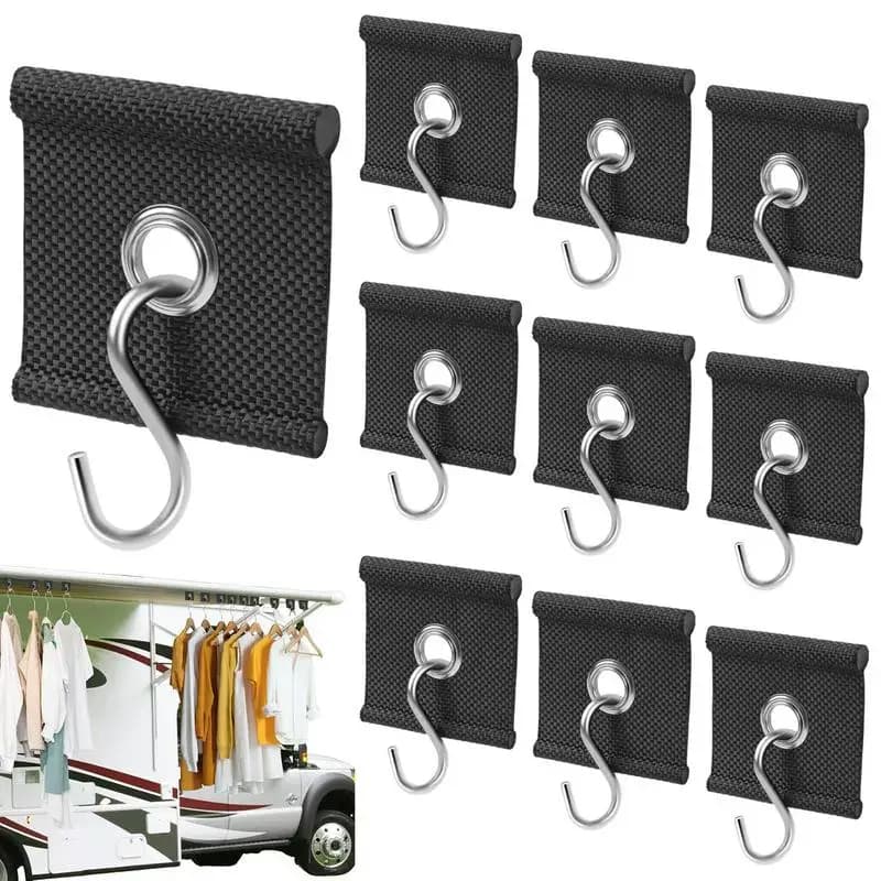 RV Awning Hooks Outdoor Light Multipurpose Hooks 10PCS 22 Lbs Bearing Load Hooks Wear-Resistant Hooks For Clothes Umbrellas
