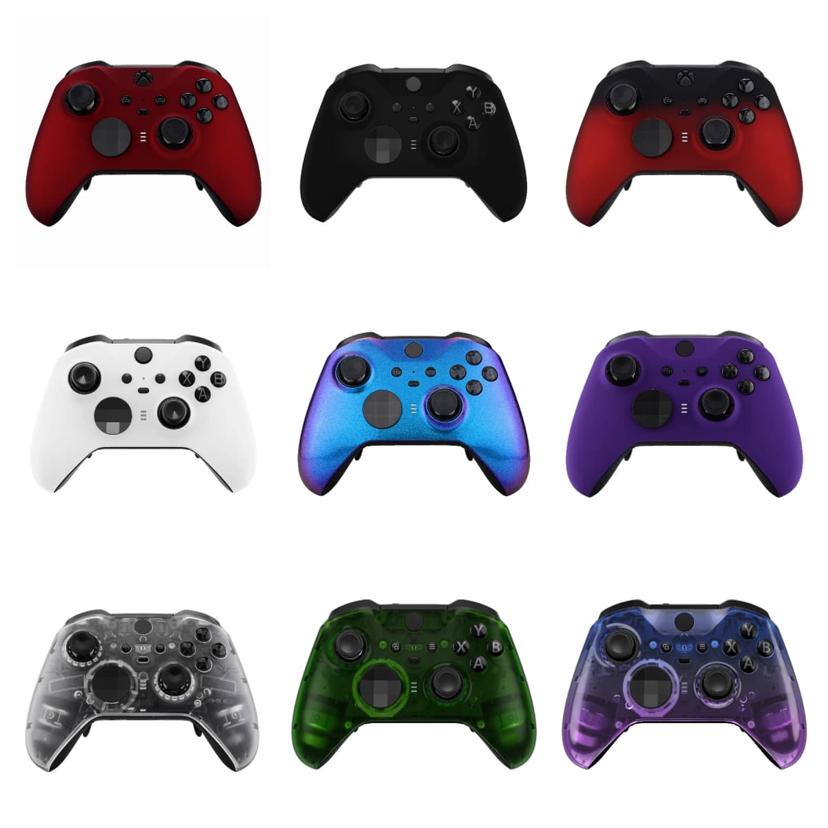 eXtremeRate Replacement Front Housing Shell Case for Xbox One Elite Series 2 Controller Model 1797 - Clear & Single Series