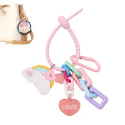 Rainbow Keychain Colorful Chain Pendant Cute Heart Star Rainbow Charm Backpack Keychains For Girls Bag Backpack Pendant Keychain