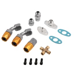 maXpeedingrods GT35 GT3582 Universal Turbo Turbocharger T3 4 Bolts W/ Oil Fuel Lines 600+HP