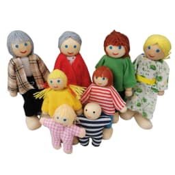 1 Set Wooden Doll African Family People Wood Puppets Dolls Kid Pretand Play Toys Eye-Hand Coordination Infantis Play Toy