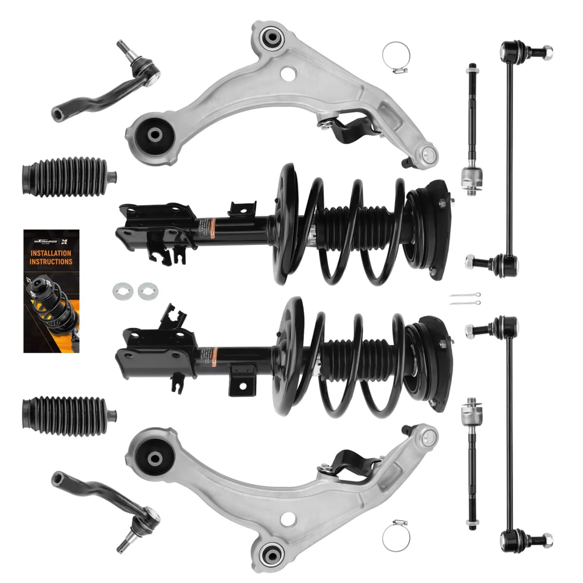 Front Struts + Control Arms Sway Bar Tie Rods For Nissan Maxima 2009 2010-2012