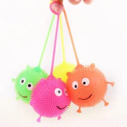 LED Bouncy Ball Glowing Sensory Ball Smile Face Flashing Toy Light Up Mouse Responsive Ball For Boys And Girls Party Favor
