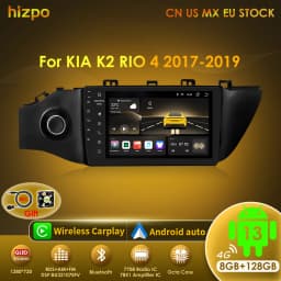 Hizpo 8 Cores Carplay Car Radio Android Auto Multimedia Player For KIA K2 RIO 4 2017-2019 2 Din GPS Navigation Stereo 8G 128G