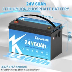 New 24V 60Ah Lithium Iron Phosphate Battery Built-in BMS LFP LiFePO4 Battery For RV Wind Solar Energy Scooter Tricycle Boat