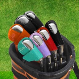 10pcs Golf Club Headcovers Golf Iron Putter Head Cover Putter Protector Tool PU Leather Putting Head Case Set Golf Accessories