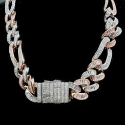 Aokaishen Figaro Cuban Link Chain for Men Baguette Necklace Real Copper Spring Clasp Hip Hop Jewelry 2023 Trend