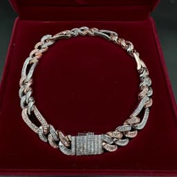 Aokaishen Figaro Cuban Link Chain for Men Baguette Necklace Real Copper Spring Clasp Hip Hop Jewelry 2023 Trend