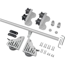 16FT(488cm) Retractable Sliding Library Hardware Kit No Ladder,Round Tube Rolling Ladder Track, Floor Roller with Brake