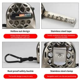 Hollow Carbon Steel Nickel Plated Ruler Washable Waterproof Resistant Distance Analyzer High Precision Metal Measuring Scale