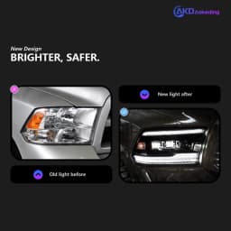Auto Parts For Dodge RAM Headlights 2009-2018 1500 2500 3500 latest Styling LED DRL Three Projector Car Accesorios Modified