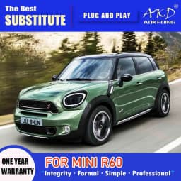 AKD Head Lamp for MINI Countryman R60 LED Headlight 2007-2016 Headlights R60 DRL Turn Signal High Beam Angel Eye Projector Lens
