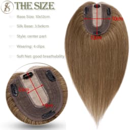 TESS 10x12cm Hair Toppers Natural Hair Wigs 3.5x9cm Women Topper Human Hair Clip In Hair Extensions Blonde Brown Women Hairpiece