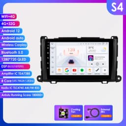 Hizpo For Toyota Sienna XL30 2010-2014 Car Radio Multimedia Video Player Navigation Stereo GPS Android Auto Carplay 8G+128GB RDS