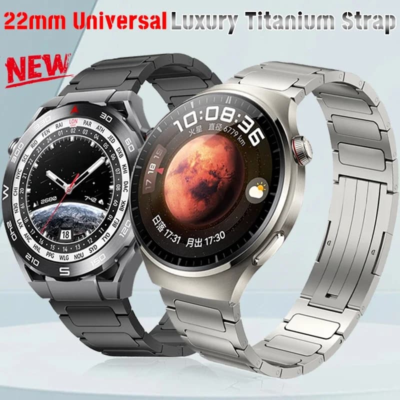 22mm Luxury Titanium Strap For Huawei Watch 4 Ultimate GT 2/2e 3pro 42 46 4PRO Metal Bracelet For GALAXY WATCH Gear S3 45mm Band