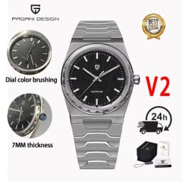 PAGANI DESIGN 2026 New VJ21 37MM Men Quartz Watch V2 Sapphire Stainless Steel Waterproof 10Bar Thin 7MM Luminous C3 Reloj Hombre