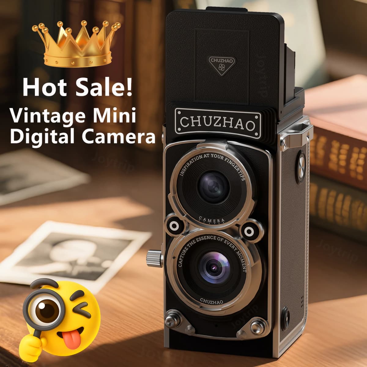 CHUZHAO Vintage Mini Digital Camera Autofocus 12MP, 1080P FHD Video Vlogging Portable Camera for Christmas Birthday Ideal Gift