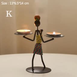 Nordic Metal Candlestick Abstract Character Sculpture Candle Holder Decor Handmade Figurines Home Decoration Art Gift