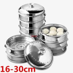 Stainless Steel Steamer fish steamed stuffed bun Rack Kitchen Tools Multilayered Insert With Holder instant pot steamer basket