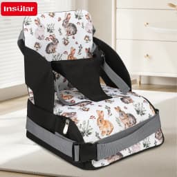 Baby Booster Seat Travel Booster Seat for Kitchen Chair PU Washable Straps Safety Buckle Portable Travel Toddler Booster Seat