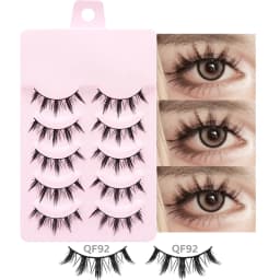 DINGSEN 5 Pairs Manga Lashes Eyes Lashes Soft Natural Long Eyelashes Fake Lashes Anime Wispy Strip False Eyelashes Makeup