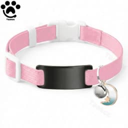 Customized Fashion Elastic Cat Collar Free Engraved Puppy Kitten Anti-lost Pet ID Nameplate Necklace With Bell & Moon Ornament