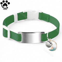 Customized Fashion Elastic Cat Collar Free Engraved Puppy Kitten Anti-lost Pet ID Nameplate Necklace With Bell & Moon Ornament