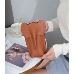 Genuine Leather Shoulder Bag Fashion Elephant Purse Animal Shaped Purse Elephant Phone Bags