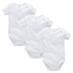 Kavkas 3PCS 5PCS Baby Boys Girls Clothes Solid White Short Sleeve Cotton Baby Bodysuits body bebe 0-24 months Newborn Jumpsuit