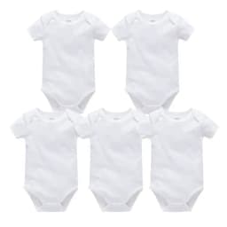 Kavkas 3PCS 5PCS Baby Boys Girls Clothes Solid White Short Sleeve Cotton Baby Bodysuits body bebe 0-24 months Newborn Jumpsuit