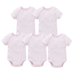 Kavkas 3PCS 5PCS Baby Boys Girls Clothes Solid White Short Sleeve Cotton Baby Bodysuits body bebe 0-24 months Newborn Jumpsuit
