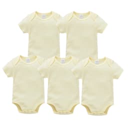 Kavkas 3PCS 5PCS Baby Boys Girls Clothes Solid White Short Sleeve Cotton Baby Bodysuits body bebe 0-24 months Newborn Jumpsuit