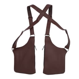 Double Shoulder Armpit Bag PU Adjustable Anti Theft Underarm Wallet Security Pouch with Dual Pockets for Men Women
