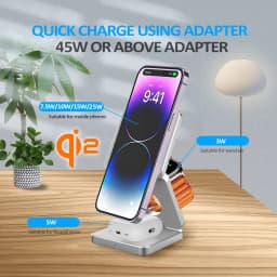 Qi2/Qi1 3 in 1 15W Magnetic Wireless Charger for Iphone 17 16 15 Fast Charging Folding for Apple Watch Airpods Wireless Charger