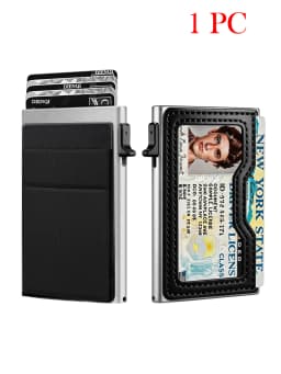 Men's Minimalist Wallet Slim Rfid Credit Card Holder Men Women Metal Wallets Automatic Pop Up Case Bank ID Cardholer Billetera